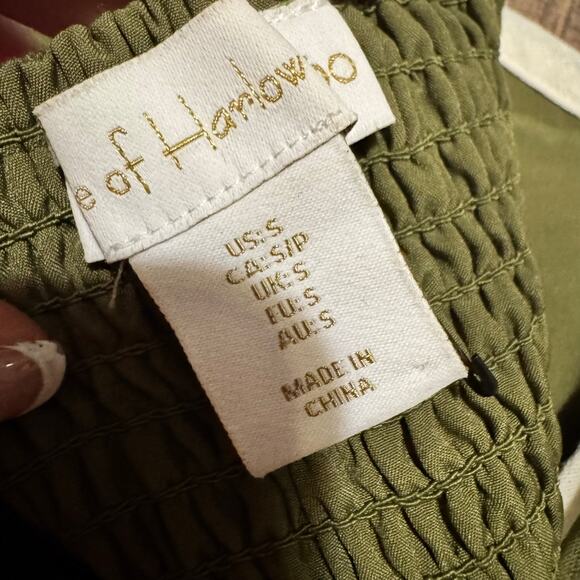 HOUSE OF HARLOW 1960 Linen Blend GREEN TWO PIECE Skirt SET Size Small - Picture 9 of 9